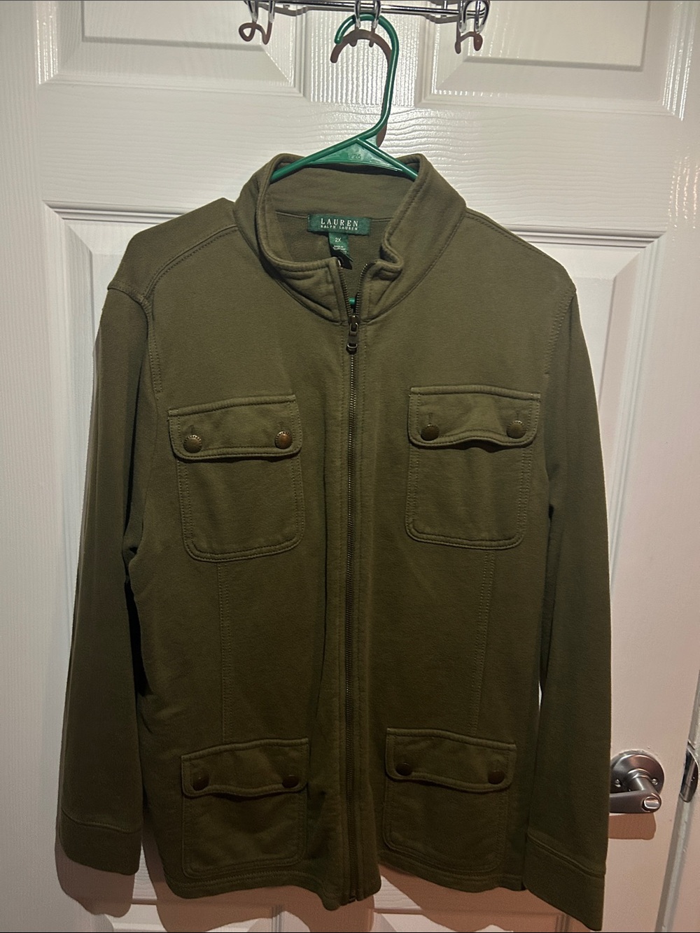 Lauren Ralph Lauren Military Olive Zip-Up Field Jacket